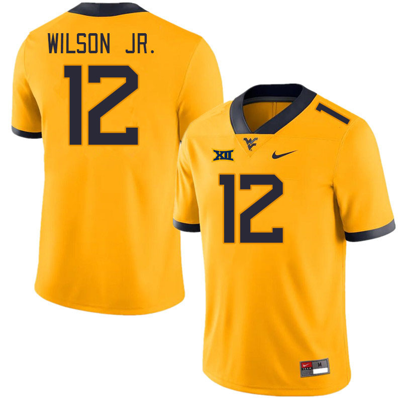 Men #12 Anthony Wilson Jr. West Virginia Mountaineers College Football Jerseys Stitched Sale-Gold